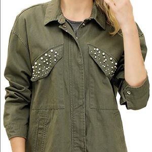 Pearl detailed utility jacket